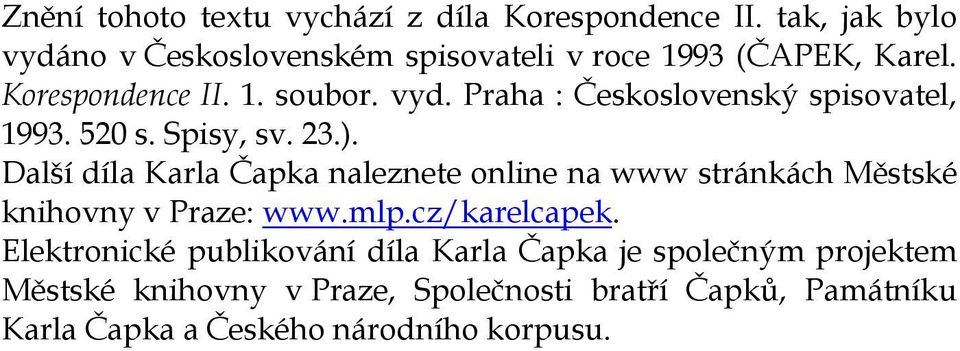 Karel Čapek Korespondence II - PDF Stažení zdarma