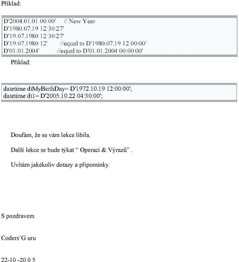 Výrazů.