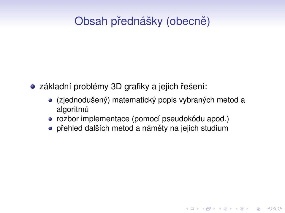 vybraných metod a algoritmů rozbor implementace (pomocí