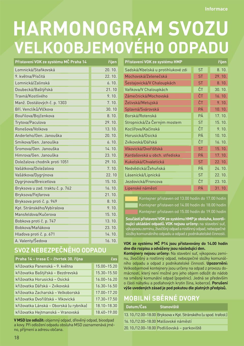 Janouška Doležalova chodník proti 1051 Vašátkova/Doležalova Vašátkova/Dygrýnova Dygrýnova/Breicetlova Bryksova u zad. traktu č. p. 762 Bryksova/Fejfarova Bryksova proti č. p. 949 Kpt.