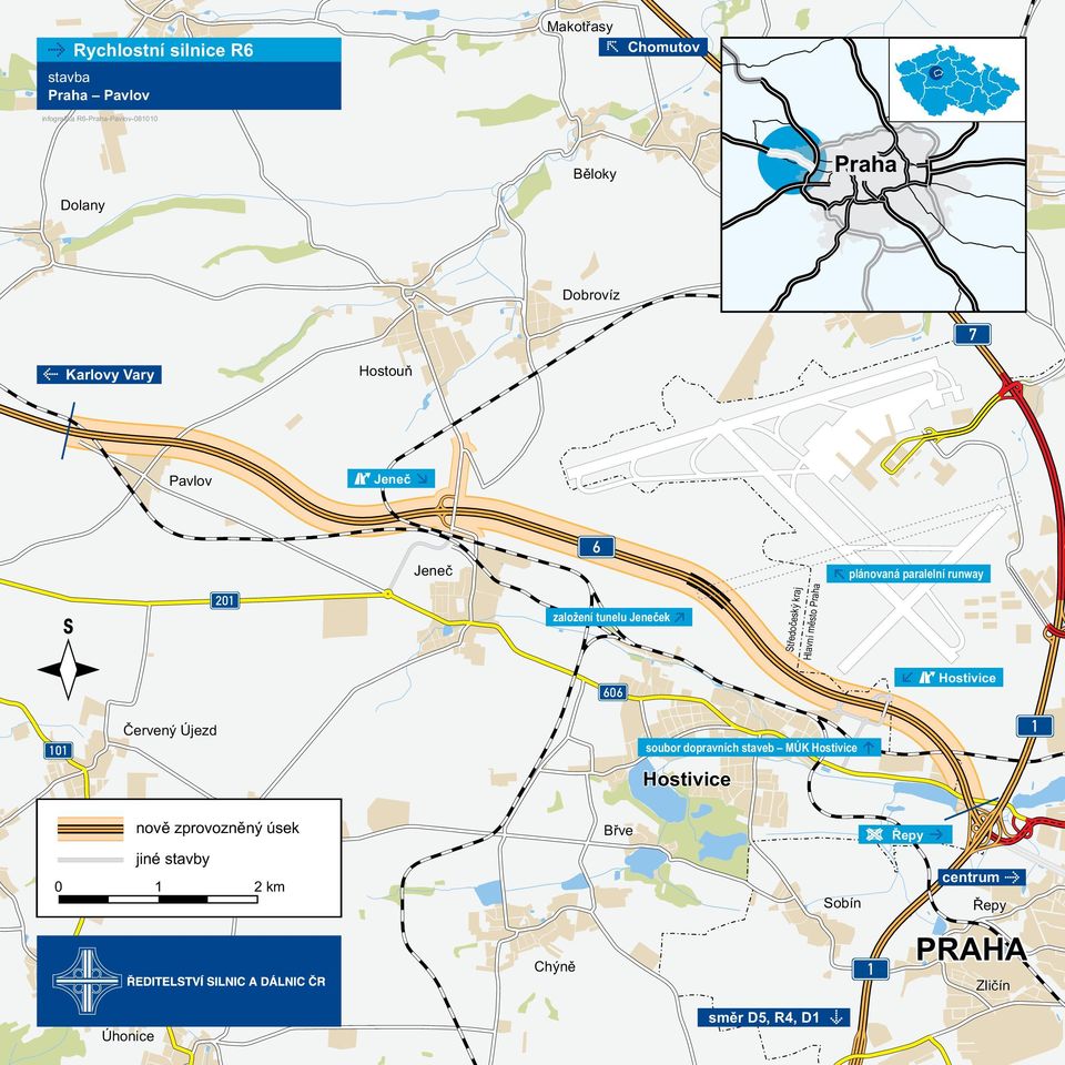 Jeneèek S tøedoèesk ý kraj Hla vní m ì st o Praha 606 Hostivice 101 Èervený Újezd soubor dopravních staveb MÚK Hostivice 1