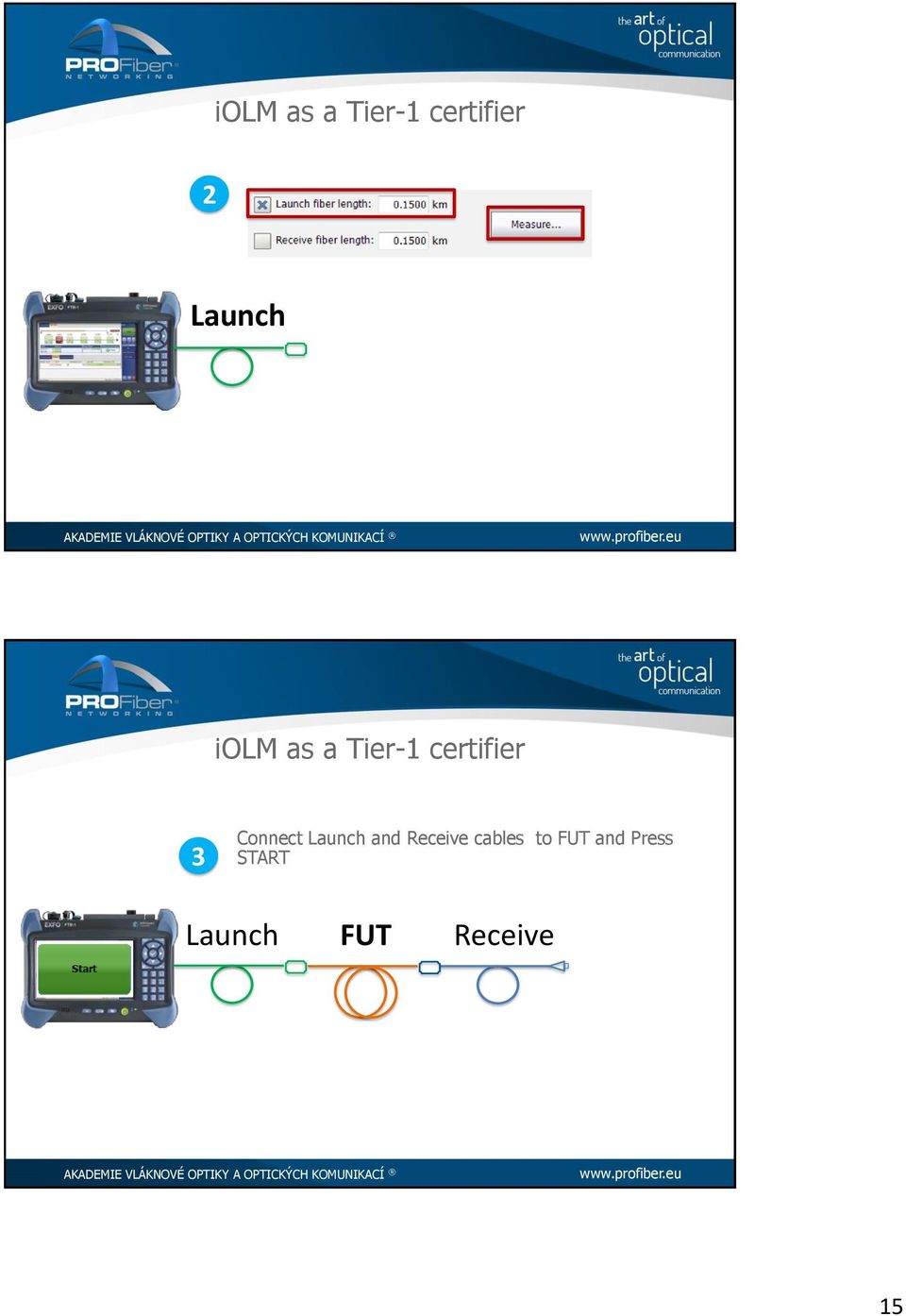 Connect Launch and Receive cables