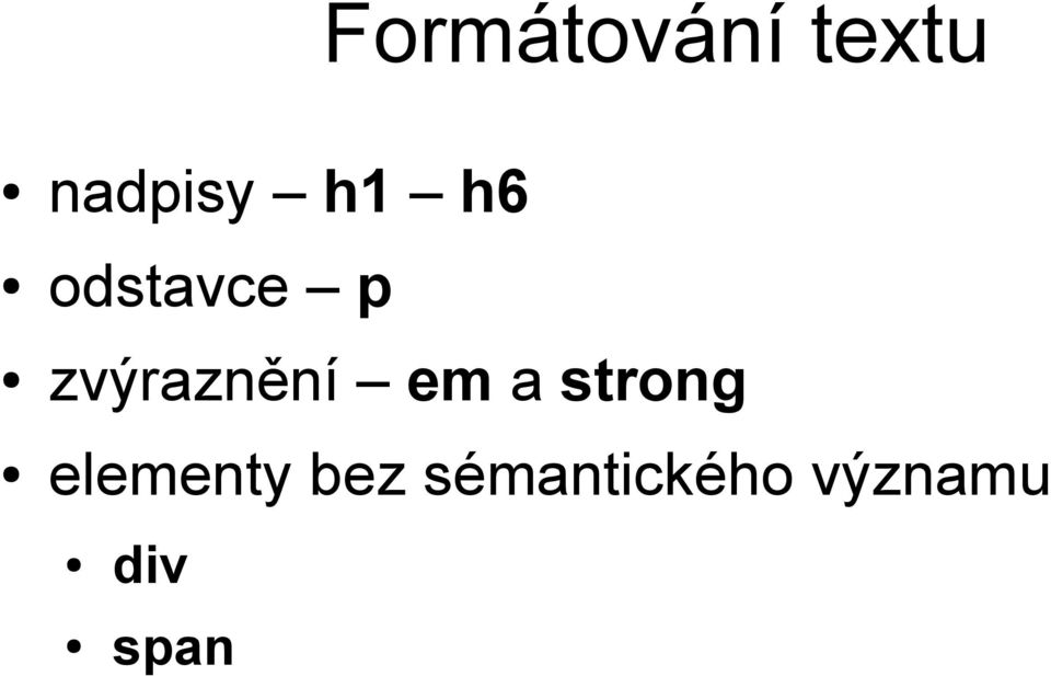 zvýraznění em a strong