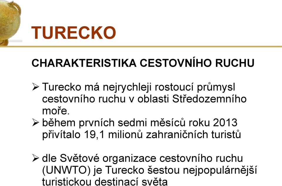 během prvních sedmi měsíců roku 2013 přivítalo 19,1 milionů zahraničních