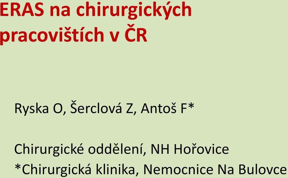 Chirurgické oddělení, NH Hořovice