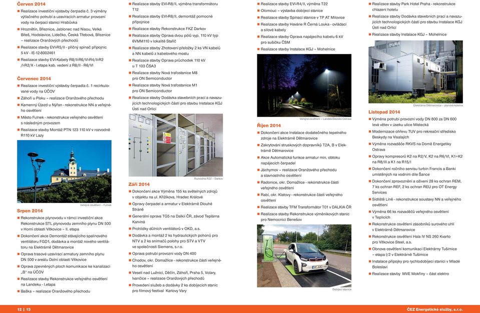 realizace Oranžových přechodů Realizace stavby EVI-R5/II - příčný spínač přípojnic 5 kv - IE-12-8002461 Realizace stavby EVI-Kabely R8/II-R6/VI-R4/II-R2 /I-R2/X - I.etapa kab.