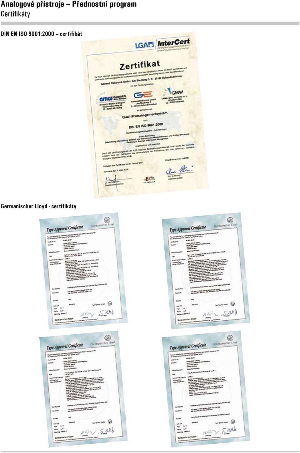 Certifikáty DI E ISO