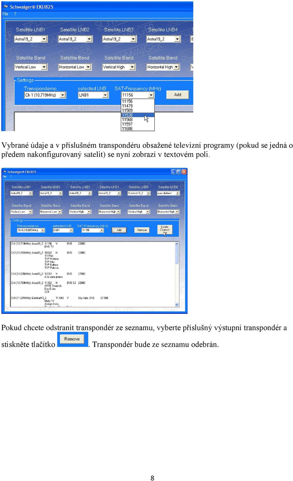 textovém poli.