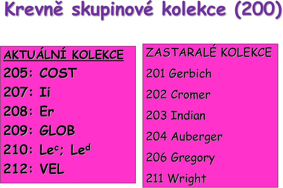 Le d 212: VEL ZASTARALÉ KOLEKCE 201 Gerbich 202