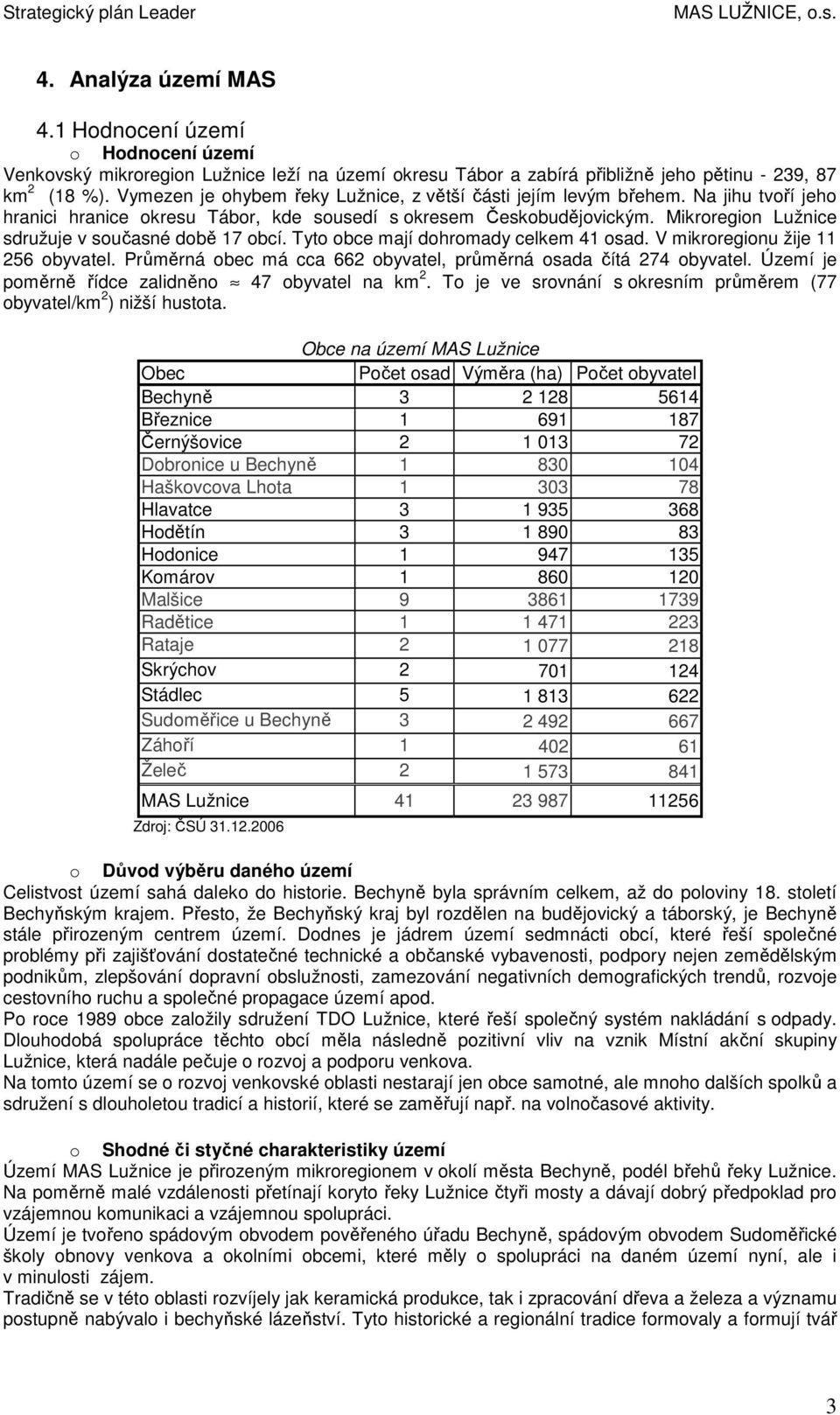 Tyt bce mají dhrmady celkem 41 sad. V mikrreginu žije 11 256 byvatel. Průměrná bec má cca 662 byvatel, průměrná sada čítá 274 byvatel. Území je pměrně řídce zalidněn 47 byvatel na km 2.