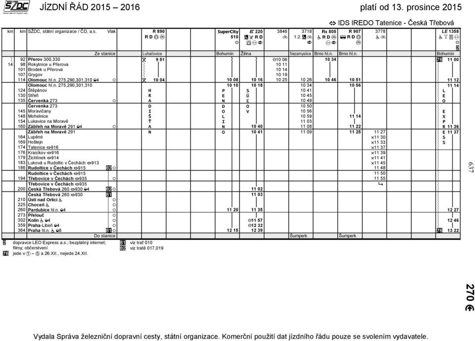 N Ľ 10 49 O Červenka 273 D D O 10 50 145 Moravičany I O V 10 56 E 148 Mohelnice Š L 10 59 11 14 X 154 Lukavice na Moravě Ť I 11 03 P 160 Zábřeh na Moravě 291 4 A N 10 40 11 08 11 22 R 11 36 Zábřeh na