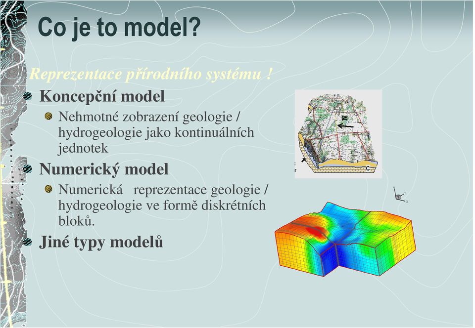 jako kontinuálních jednotek Numerický model Numerická