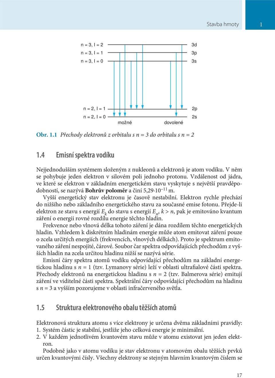 Vzdálenost od jádra, ve které se elektron v základním energetickém stavu vyskytuje s největší pravděpodobností, se nazývá Bohrův poloměr a činí 5,29 10 11 m.