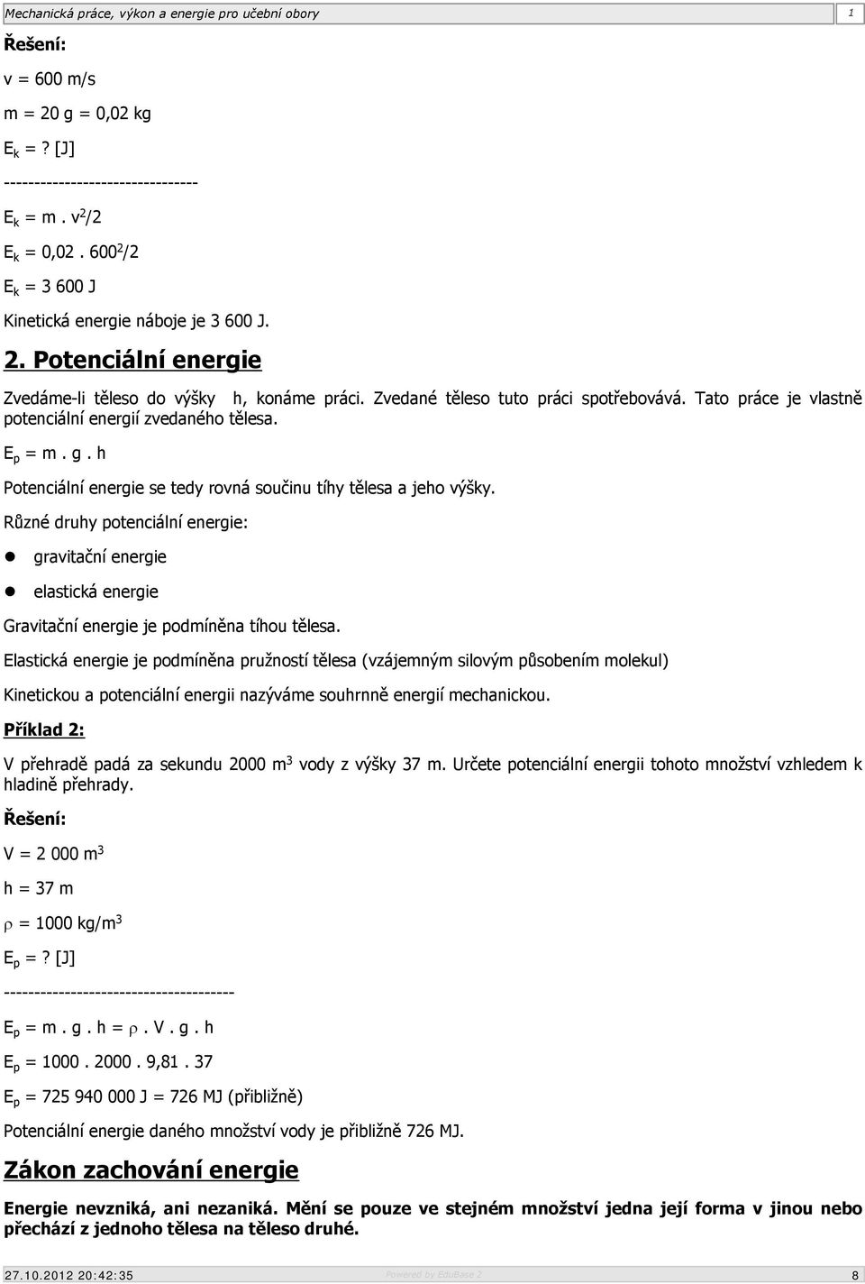 Mechanická práce, výkon a energie pro učební obory - PDF Stažení zdarma