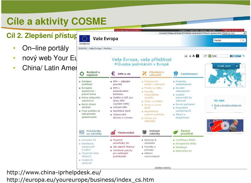 nový web Your Europe Business portal, China/ Latin America/