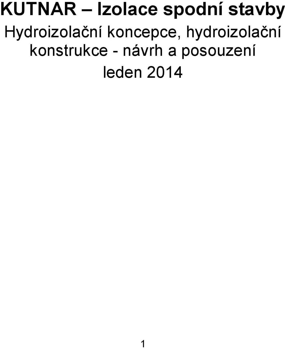 koncepce, hydroizolační