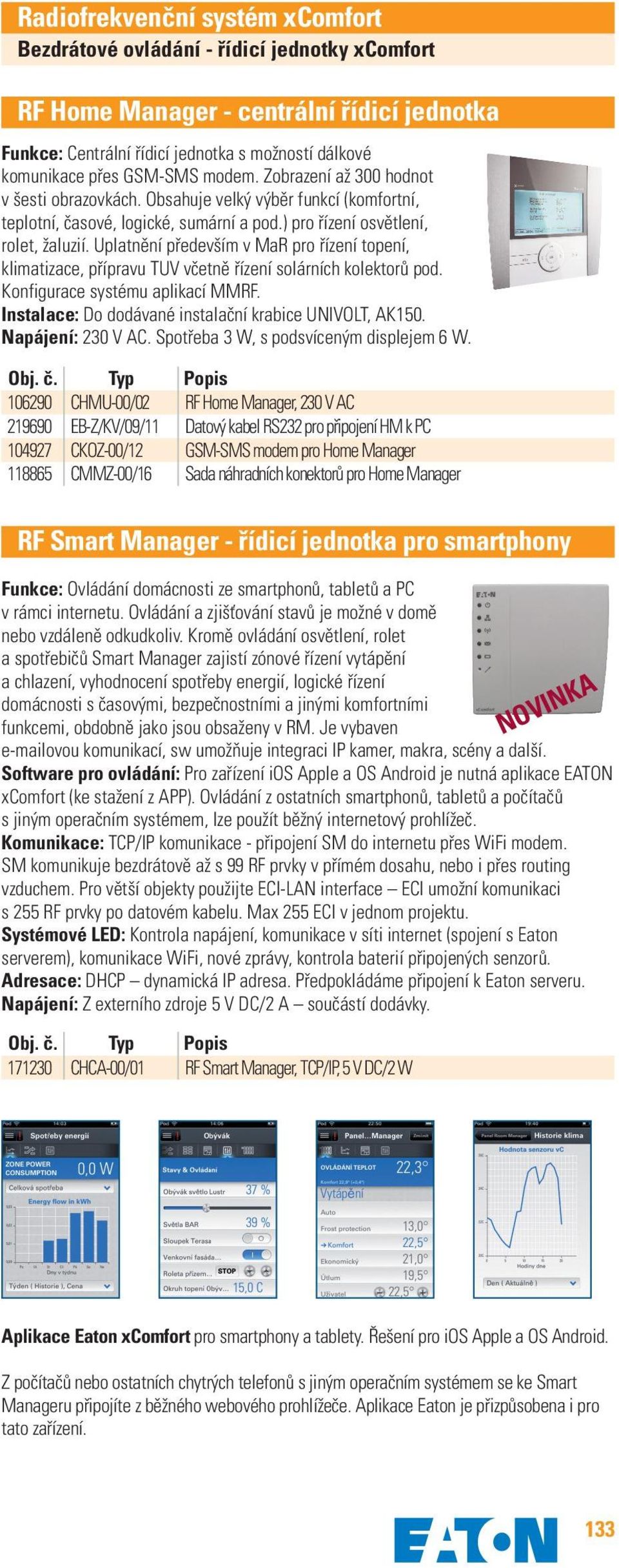 Uplatnění především v MaR pro řízení topení, klimatizace, přípravu TUV včetně řízení solárních kolektorů pod. Konfigurace systému aplikací MMRF.