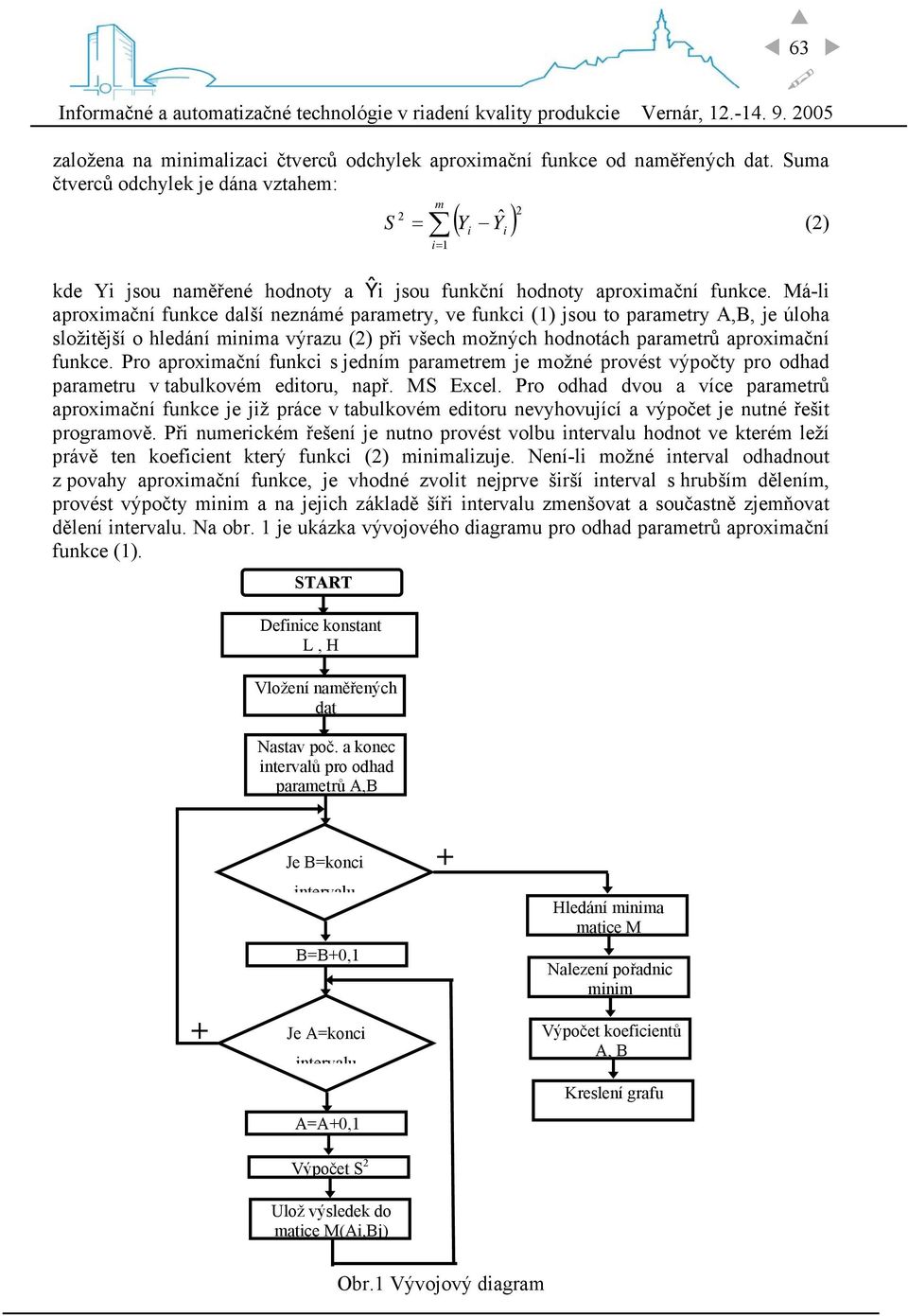 Má-li aproximační funkce další neznámé parametry, ve funkci (1) jsou to parametry A,B, je úloha složitější o hledání minima výrazu (2) při všech možných hodnotách parametrů aproximační funkce.