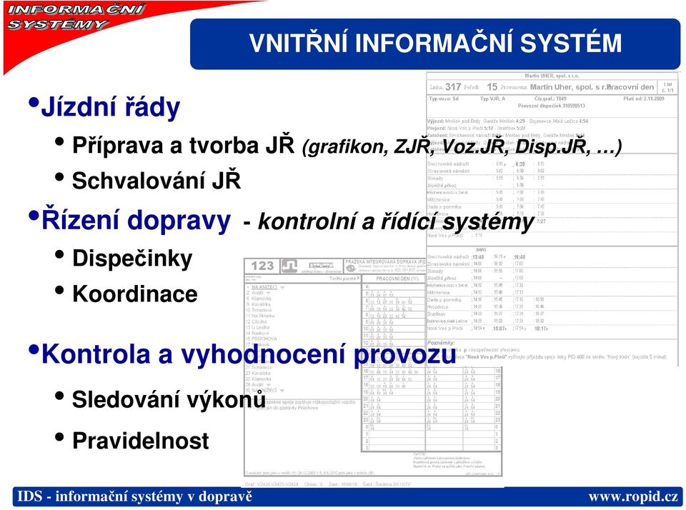 JŘ, ) Schvalování JŘ Řízení dopravy - kontrolní a řídící