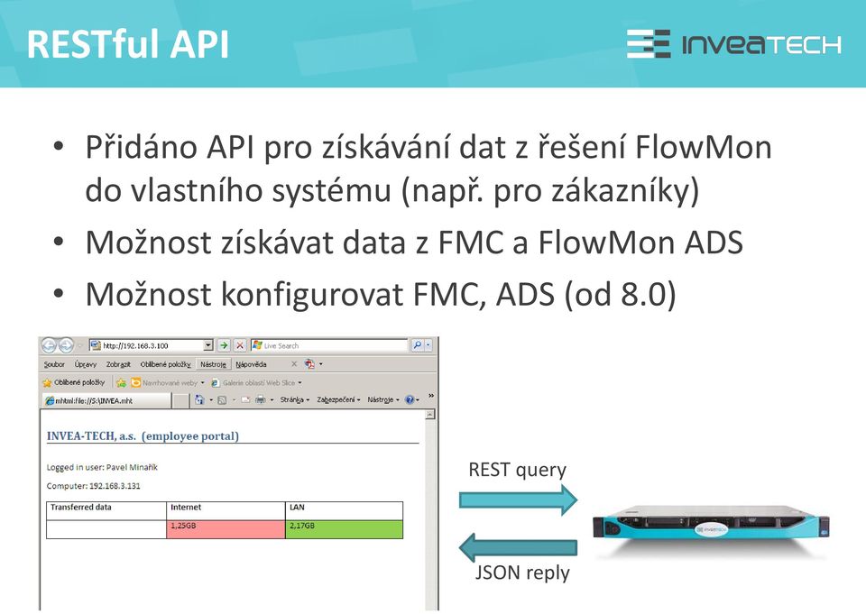pro zákazníky) Možnost získávat data z FMC a