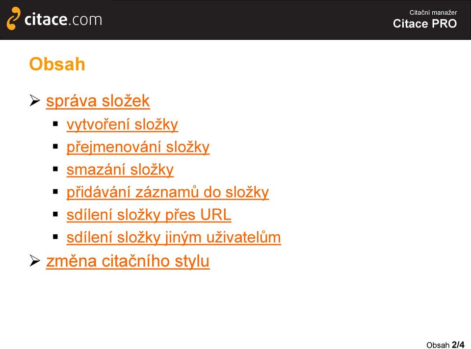 záznamů do složky sdílení složky přes URL