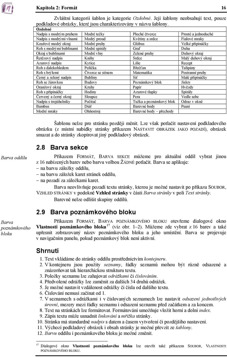 Roh s modrými bublinami Modré spirály Graf Duha Okraj s bublinami Modré vlny Zelené pruhy Duhový okraj Řetězový nadpis Knihy Srdce Malý duhový okraj Azurový nadpis Kytice Lilie Recept Roh s