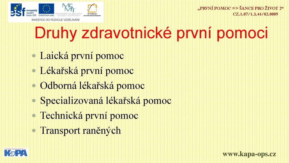 lékařská pomoc Specializovaná lékařská