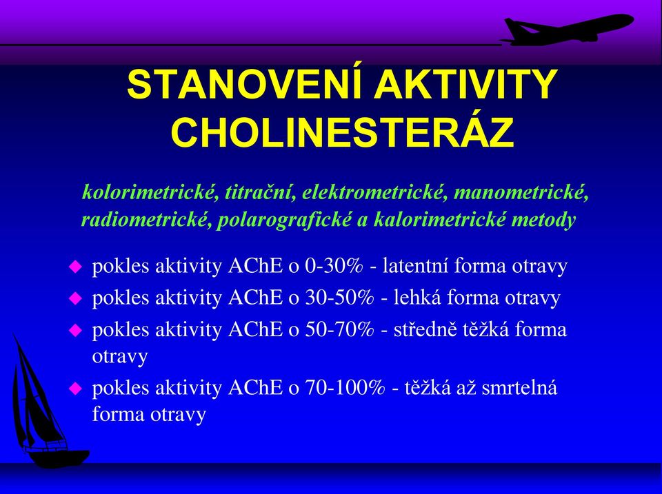 latentní forma otravy pokles aktivity AChE o 30-50% - lehká forma otravy pokles aktivity