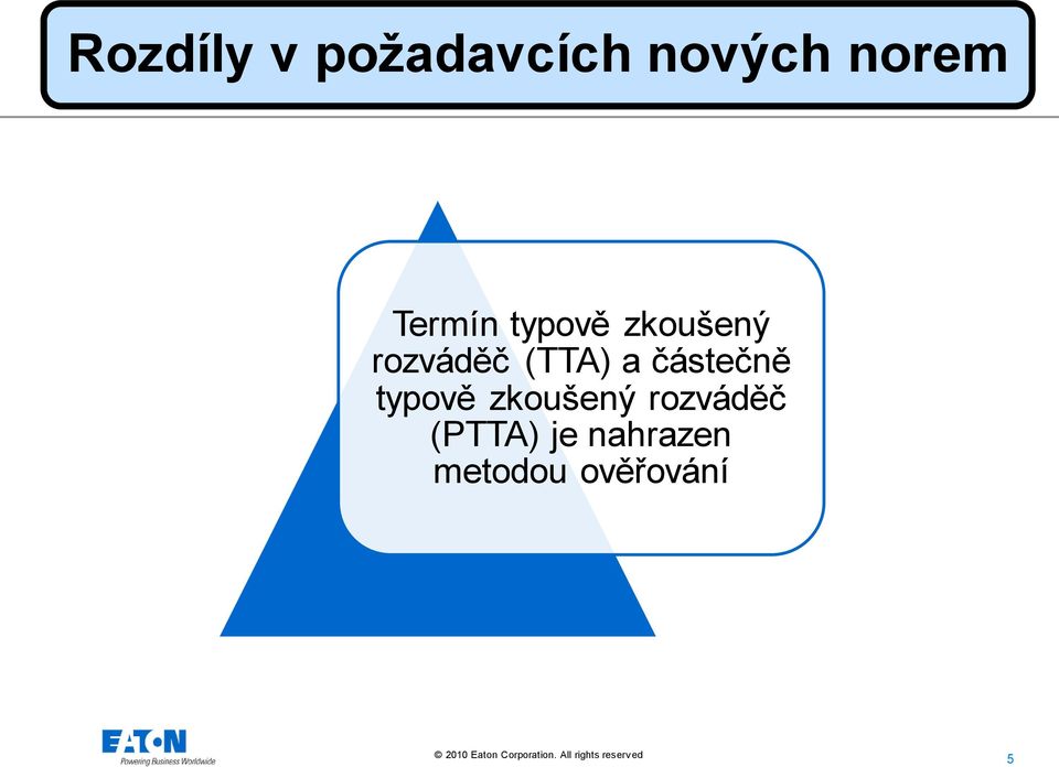 a částečně typově zkoušený rozváděč