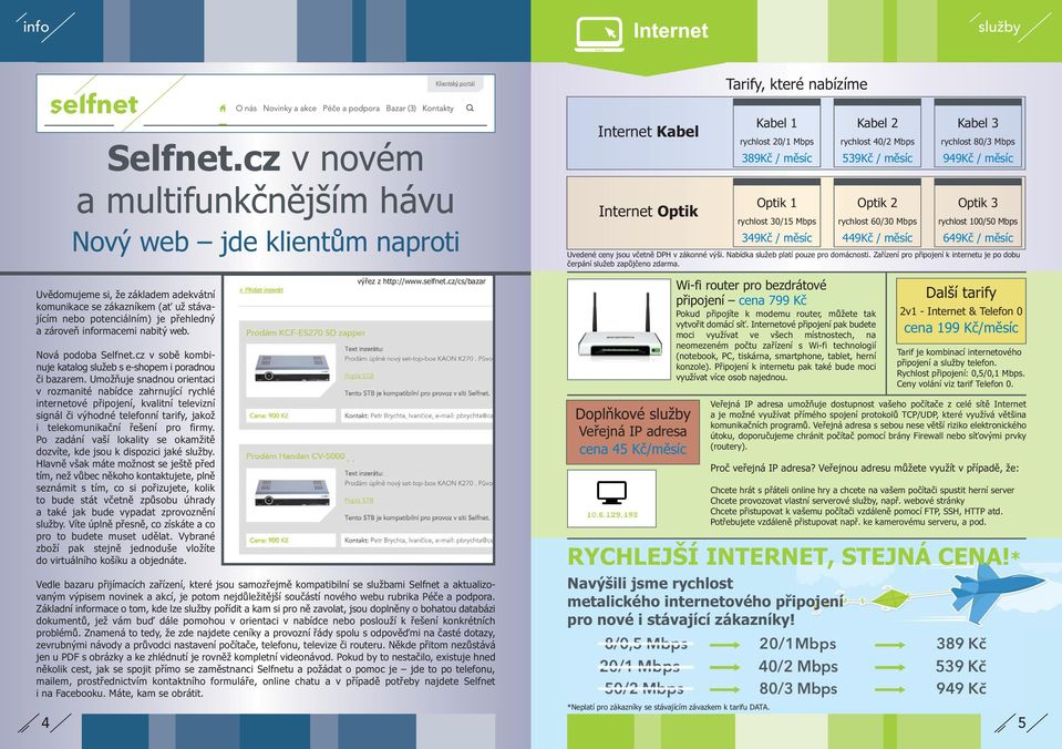 nabitý web. Nová podoba Selfnet.cz v sobě kombinuje katalog služeb s e-shopem i poradnou či bazarem.