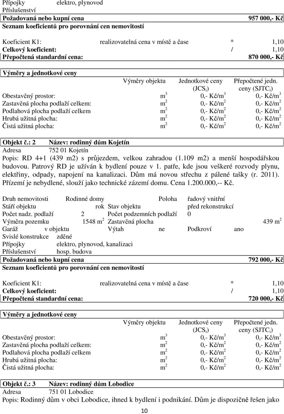 ceny (SJTC i ) Obestavěný prostor: m 3 0,- Kč/m 3 0,- Kč/m 3 Zastavěná plocha podlaží celkem: m 2 0,- Kč/m 2 0,- Kč/m 2 Podlahová plocha podlaží celkem m 2 0,- Kč/m 2 0,- Kč/m 2 Hrubá užitná plocha: