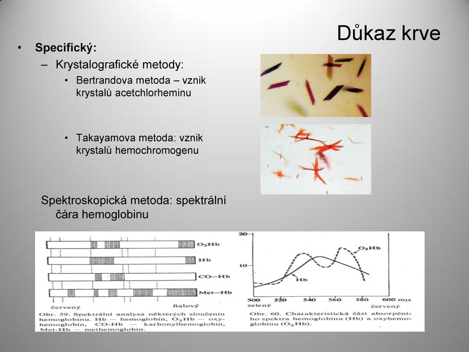 Takayamova metoda: vznik krystalů hemochromogenu