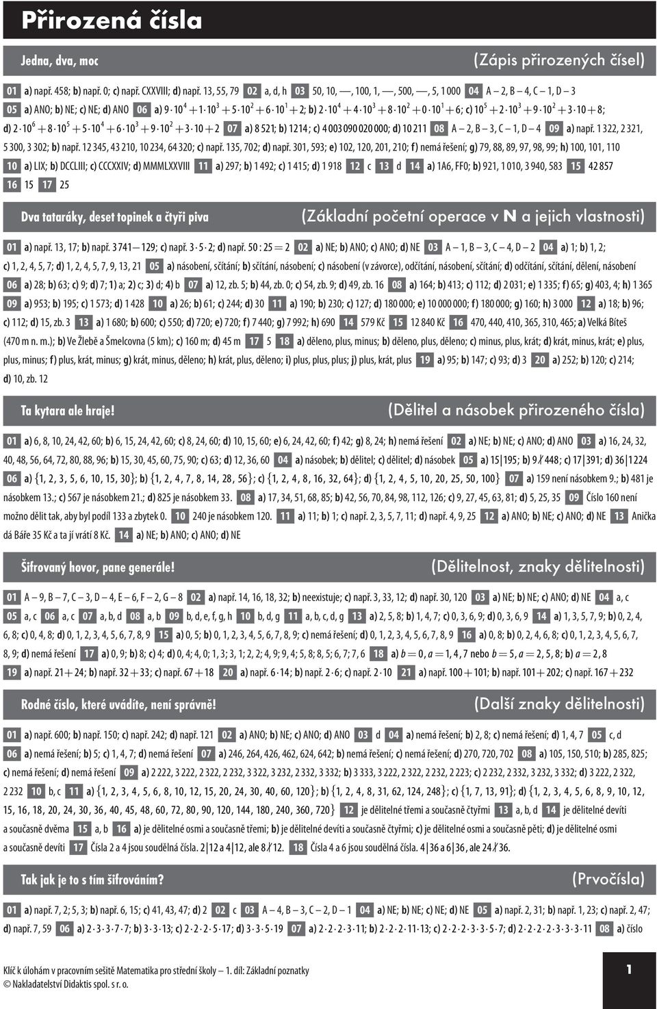 Přirozená čísla. (Zápis přirozených čísel) (Základní početní operace v N a  jejich vlastnosti) (Dělitel a násobek přirozeného čísla) - PDF Stažení  zdarma