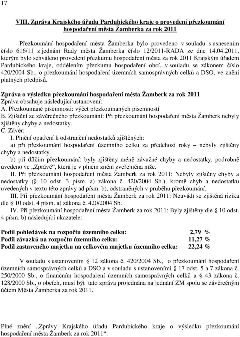 jednání Rady města Žamberka číslo 12/2011-RADA ze dne 14.04.