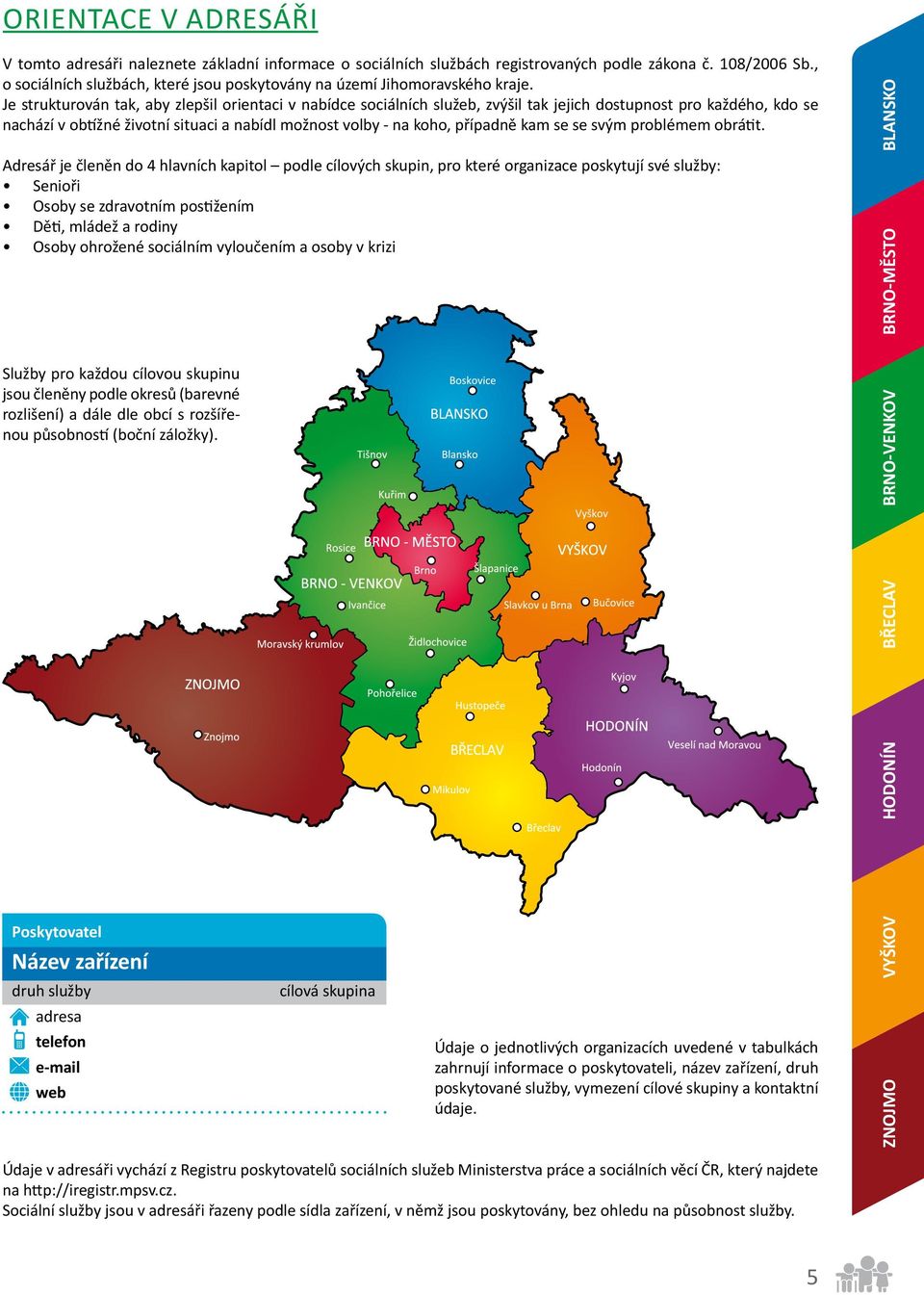 Je strukturován tak, aby zlepšil orientaci v nabídce sociálních služeb, zvýšil tak jejich dostupnost pro každého, kdo se nachází v obtížné životní situaci a nabídl možnost volby - na koho, případně