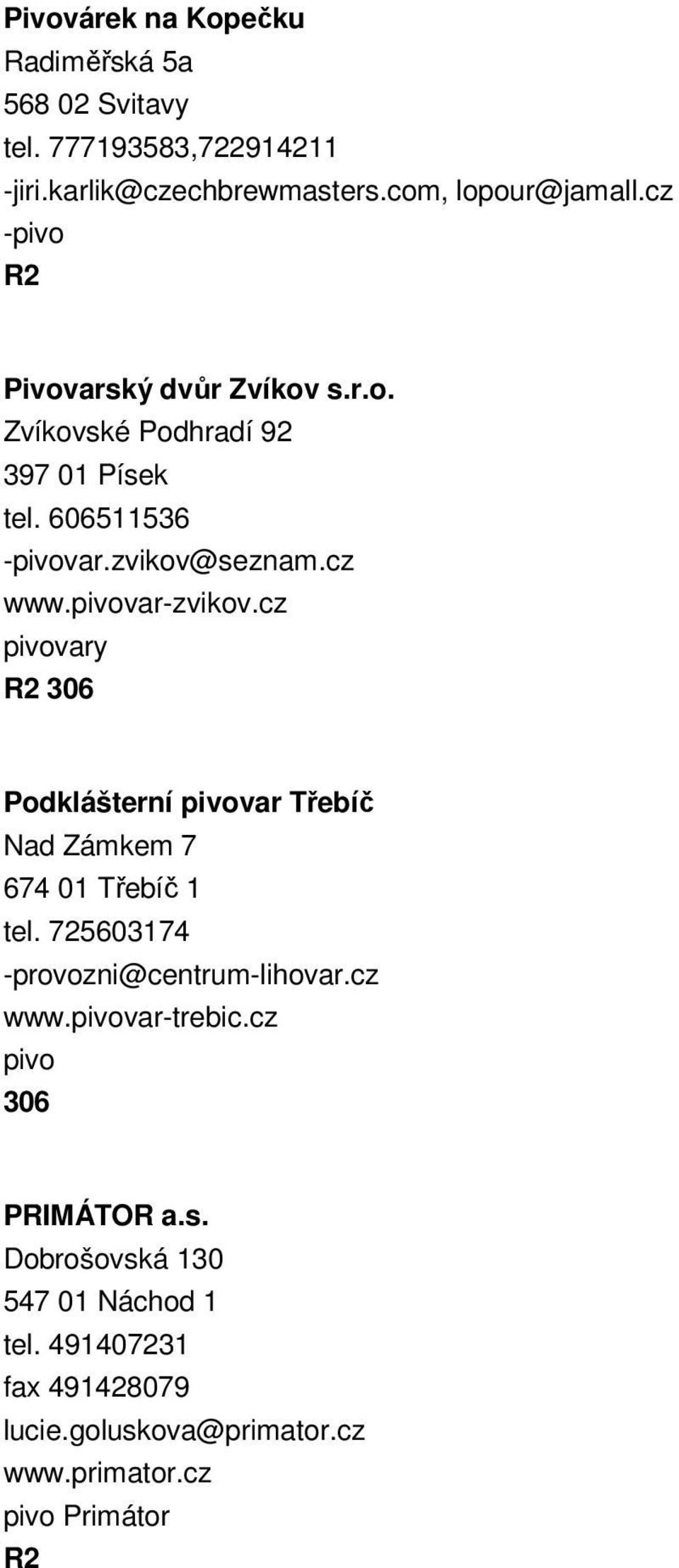 cz vary 306 Podklášterní var Třebíč Nad Zámkem 7 674 01 Třebíč 1 tel. 725603174 -provozni@centrum-lihovar.cz www.var-trebic.