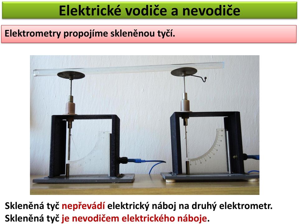 Skleněná tyč nepřevádí elektrický náboj na