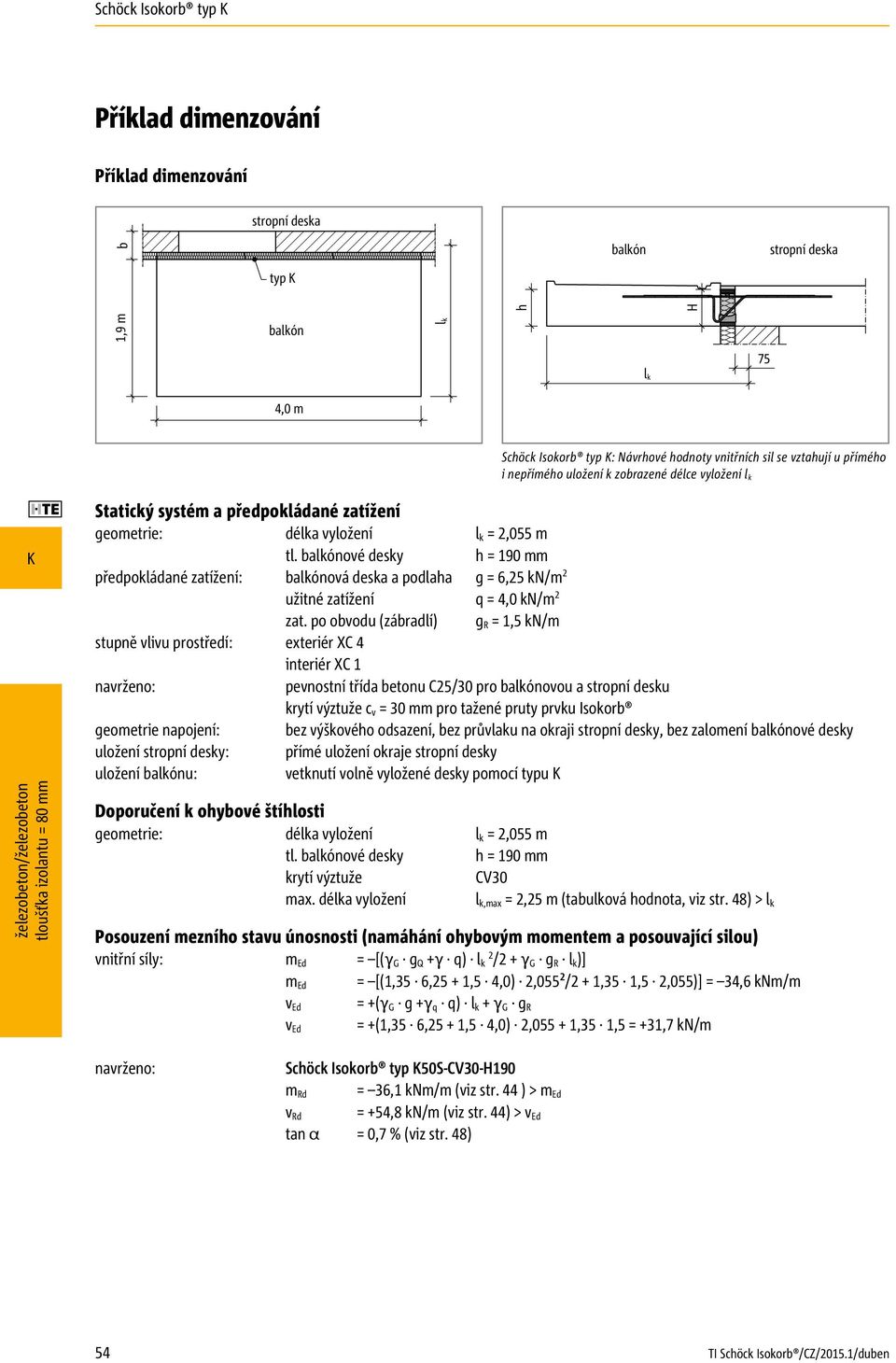 ové desky h = 190 mm předpokládané zatížení: ová deska a podlaha g = 6,25 kn/m 2 užitné zatížení q = 4,0 kn/m 2 zat.