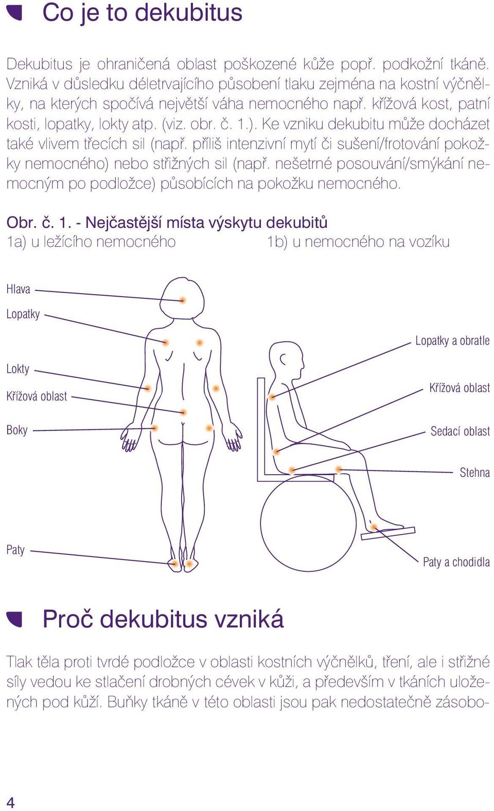 Ke vzniku dekubitu může docházet také vlivem třecích sil (např. příliš intenzivní mytí či sušení/frotování pokožky nemocného) nebo střižných sil (např.