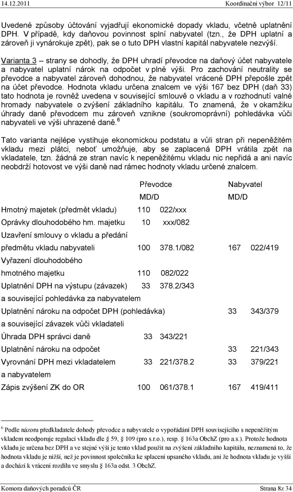Varianta 3 strany se dohodly, že DPH uhradí převodce na daňový účet nabyvatele a nabyvatel uplatní nárok na odpočet v plné výši.