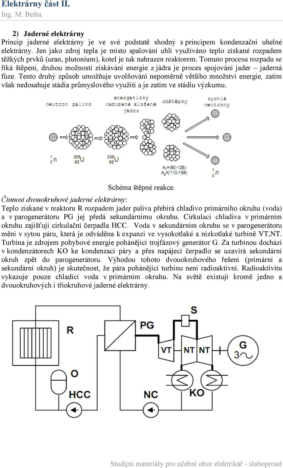 Tomuto procesu rozpadu se říká štěpení, druhou možností získávání energie z jádra je proces spojování jader jaderná fúze.