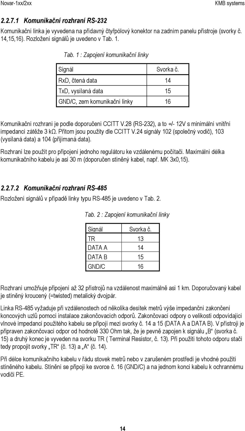 28 (RS-232), a to +/- 12V s minimální vnitřní impedancí zátěže 3 kω. Přitom jsou použity dle CCITT V.24 signály 102 (společný vodič), 103 (vysílaná data) a 104 (přijímaná data).