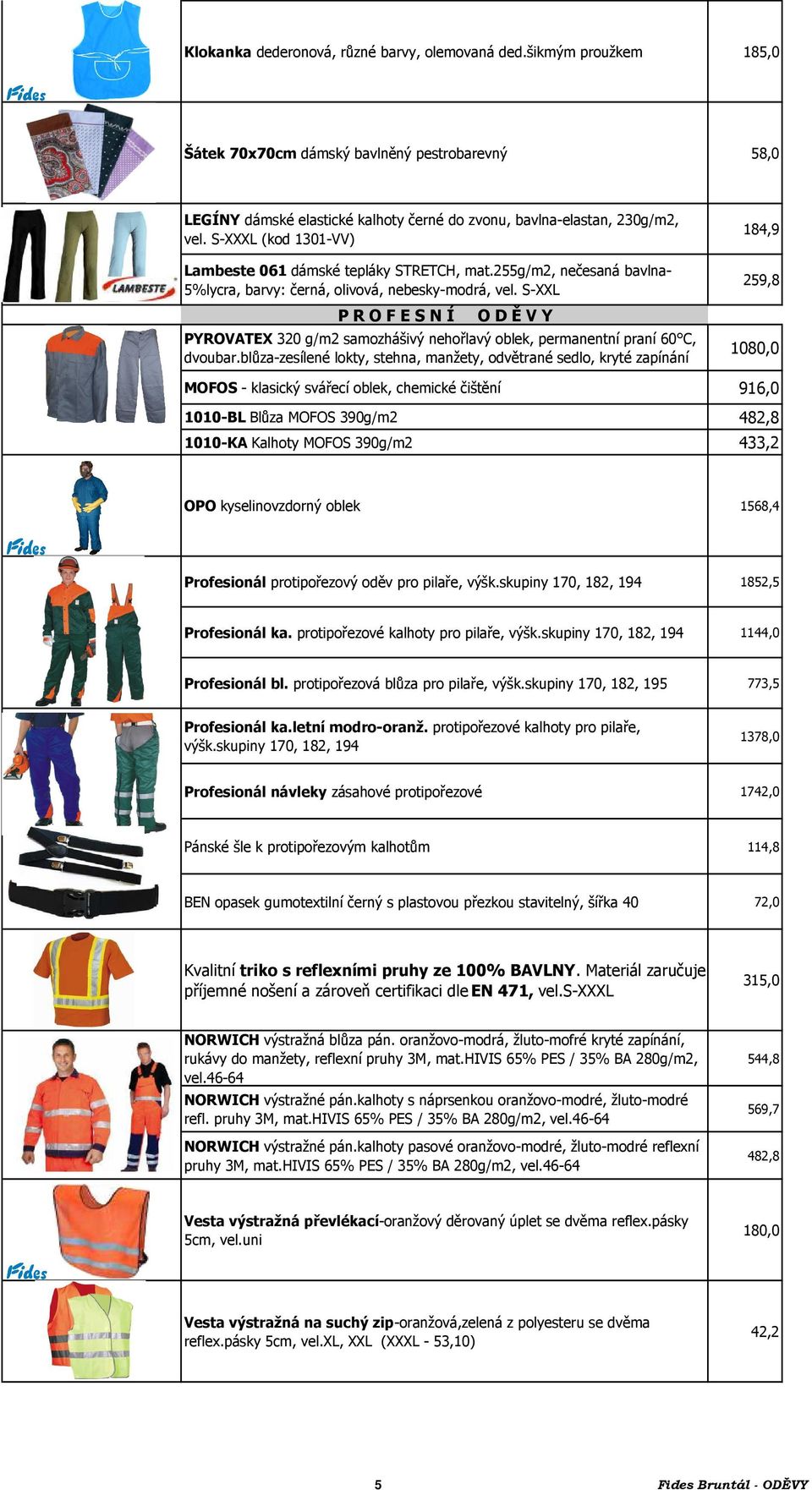 S-XXL 259,8 PROFESNÍ ODĚVY PYROVATEX 320 g/m2 samozhášivý nehořlavý oblek, permanentní praní 60 C, dvoubar.