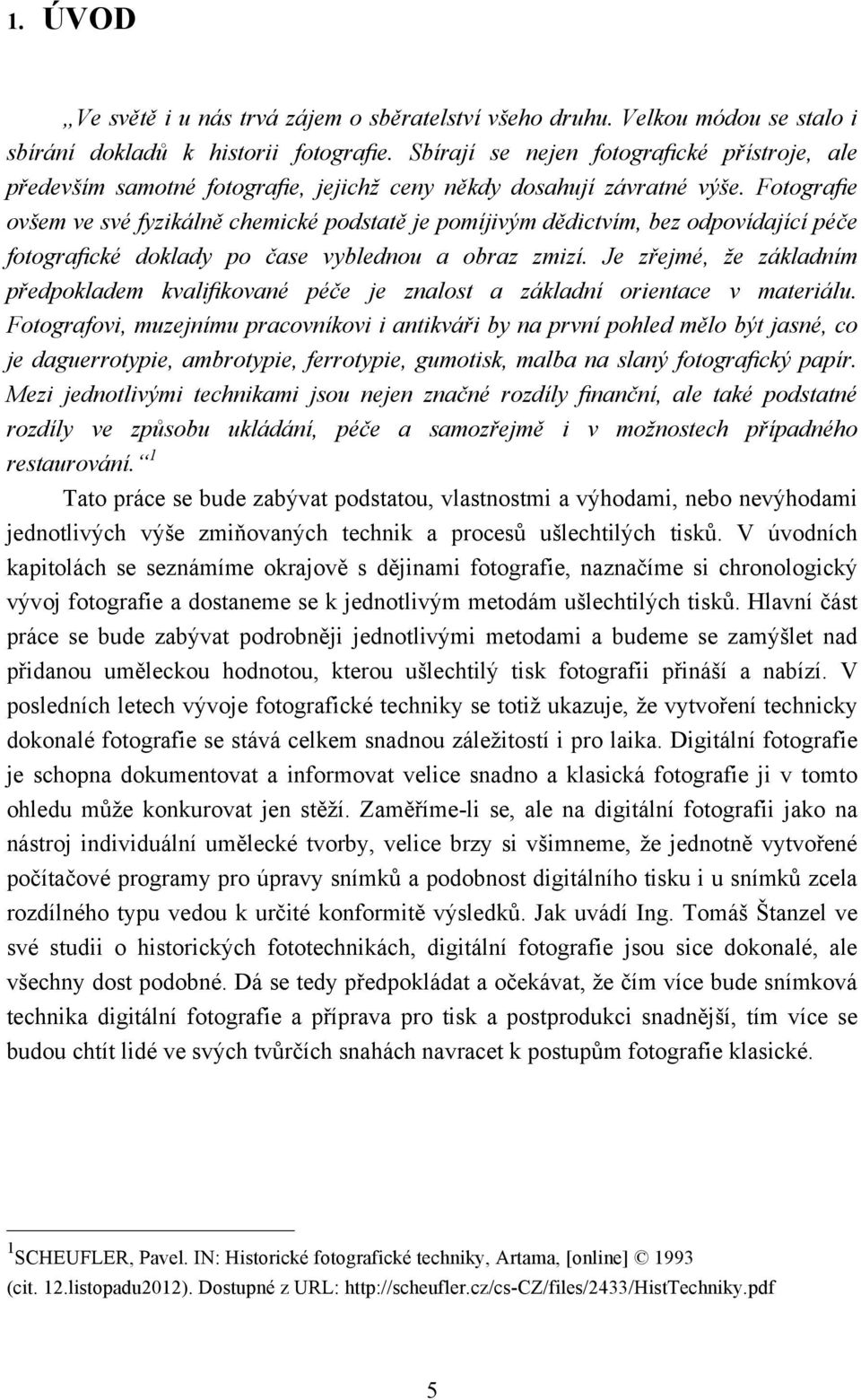 Fotografie ovšem ve své fyzikálně chemické podstatě je pomíjivým dědictvím, bez odpovídající péče fotografické doklady po čase vyblednou a obraz zmizí.