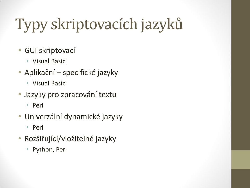 Jazyky pro zpracování textu Perl Univerzální