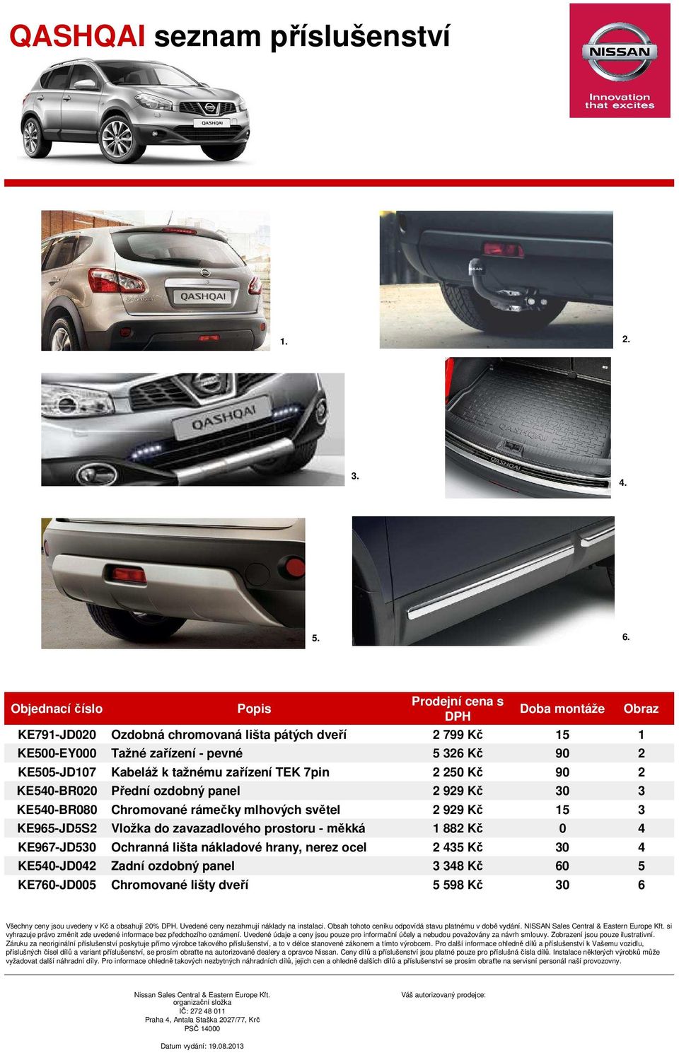 tažnému zařízení TEK 7pin 2 250 Kč 90 2 KE50-BR020 Přední ozdobný panel 2 929 Kč 30 3 KE50-BR080 Chromované rámečky mlhových světel 2 929 Kč 15 3 KE965-JD5S2 Vložka do zavazadlového prostoru - měkká