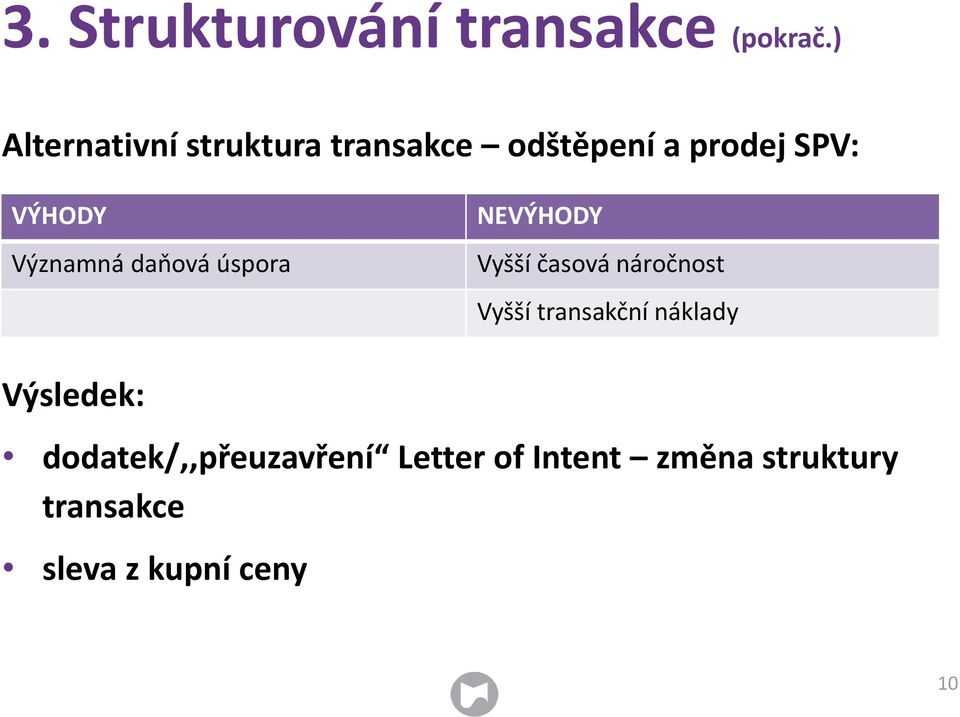 Významná daňová úspora NEVÝHODY Vyšší časová náročnost Vyšší