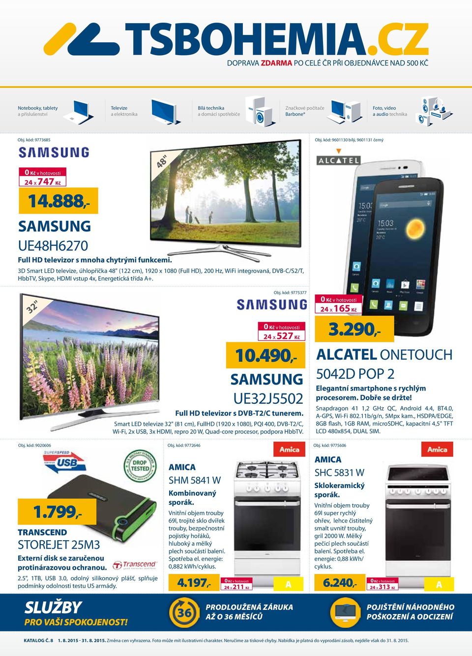 3D Smart LED televize, úhlopříčka 48" (122 cm), 1920 x 1080 (Full HD), 200 Hz, WiFi integrovaná, DVB-C/S2/T, HbbTV, Skype, HDMI vstup 4x, Energetická třída A+. 48" 32" Obj.