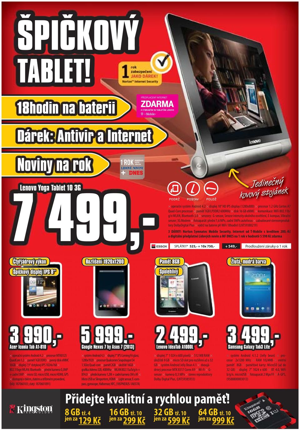 0 senzory: G-senzor, Senzor intenzity okolního osvětlení, E-kompas, Vibrační senzor; 3G Modem fotoaparát: přední 1,6 MPx, zadní 5MPx autofocus zabudované stereoreproduktory DolbyDigital Plus výdrž na