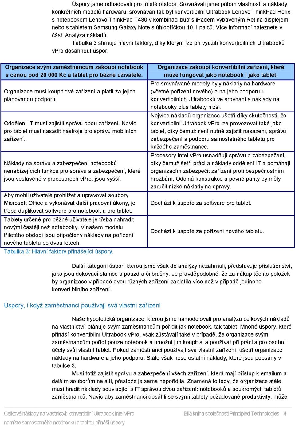 vybaveným Retina displejem, nebo s tabletem Samsung Galaxy Note s úhlopříčkou 10,1 palců. Více informací naleznete v části Analýza nákladů.